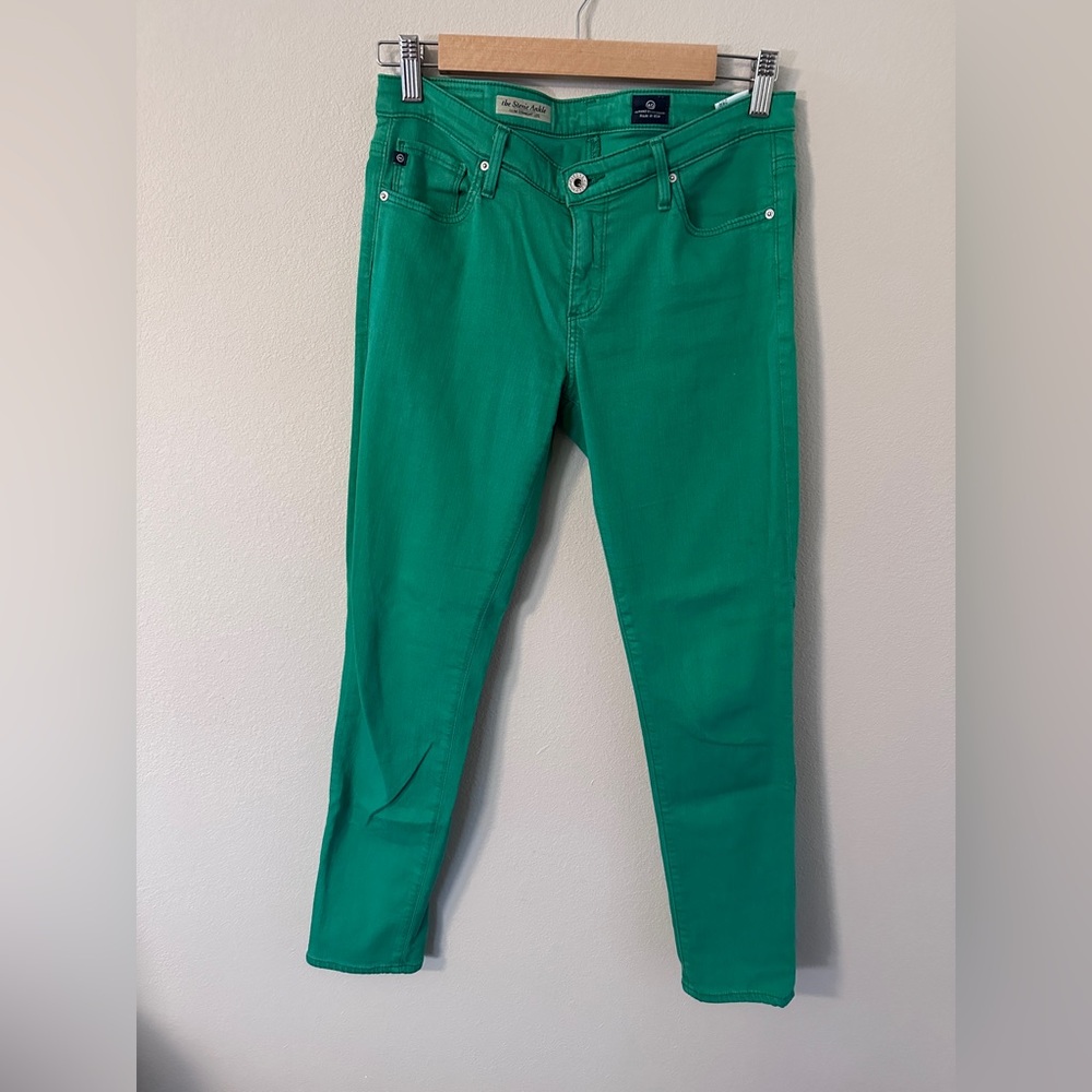 AG Adriano Goldschmied The Stevie Ankle Slim straight  jeans in green size 28